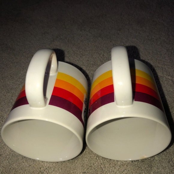 Vintage Walt Disney World Epcot Center Striped Coffee Mug Set (2) - Picture 5 of 13